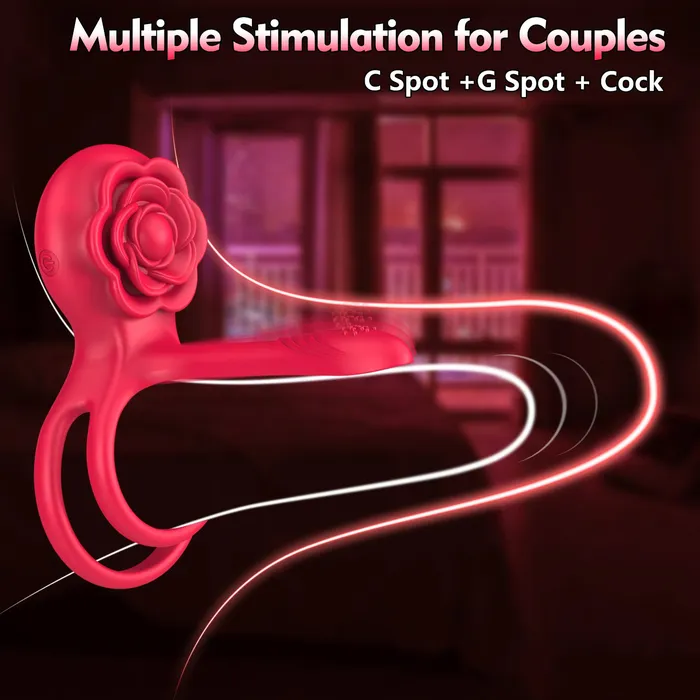 Adorime Female Sex Toys Adorime Vibrating Penis Ring with 10 Vibration Modes and 6 Extra Rings Gspot Clitoral Stimulator