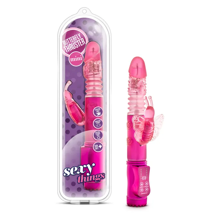 Vibrators Blush Novelties Sexy Things Butterfly Thruster Mini Fuchsia