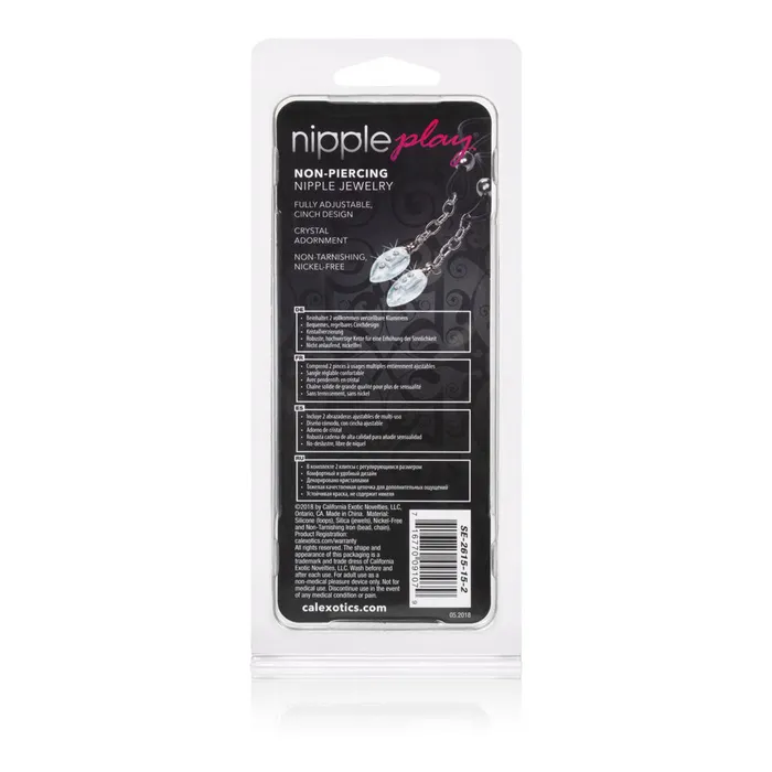 Female Sex Toys Calexotics Sparkly Crystal Teardrop Nipple Jewelry Adjustable Fun for All